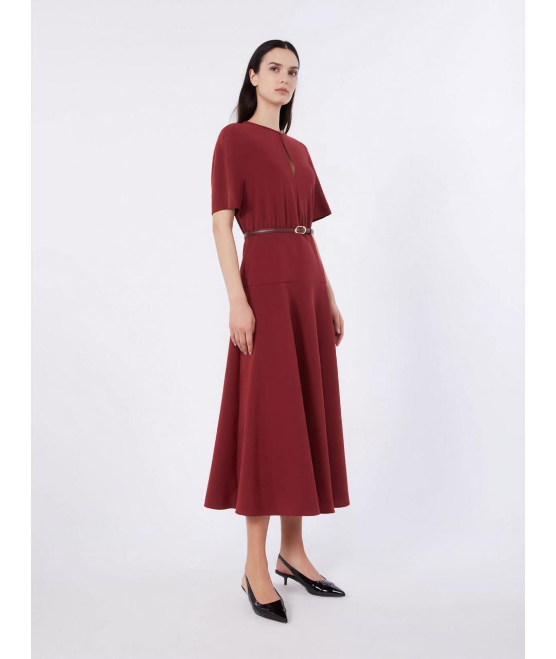 MAX MARA STUDIO Бордовое повседневное платье, фото 2