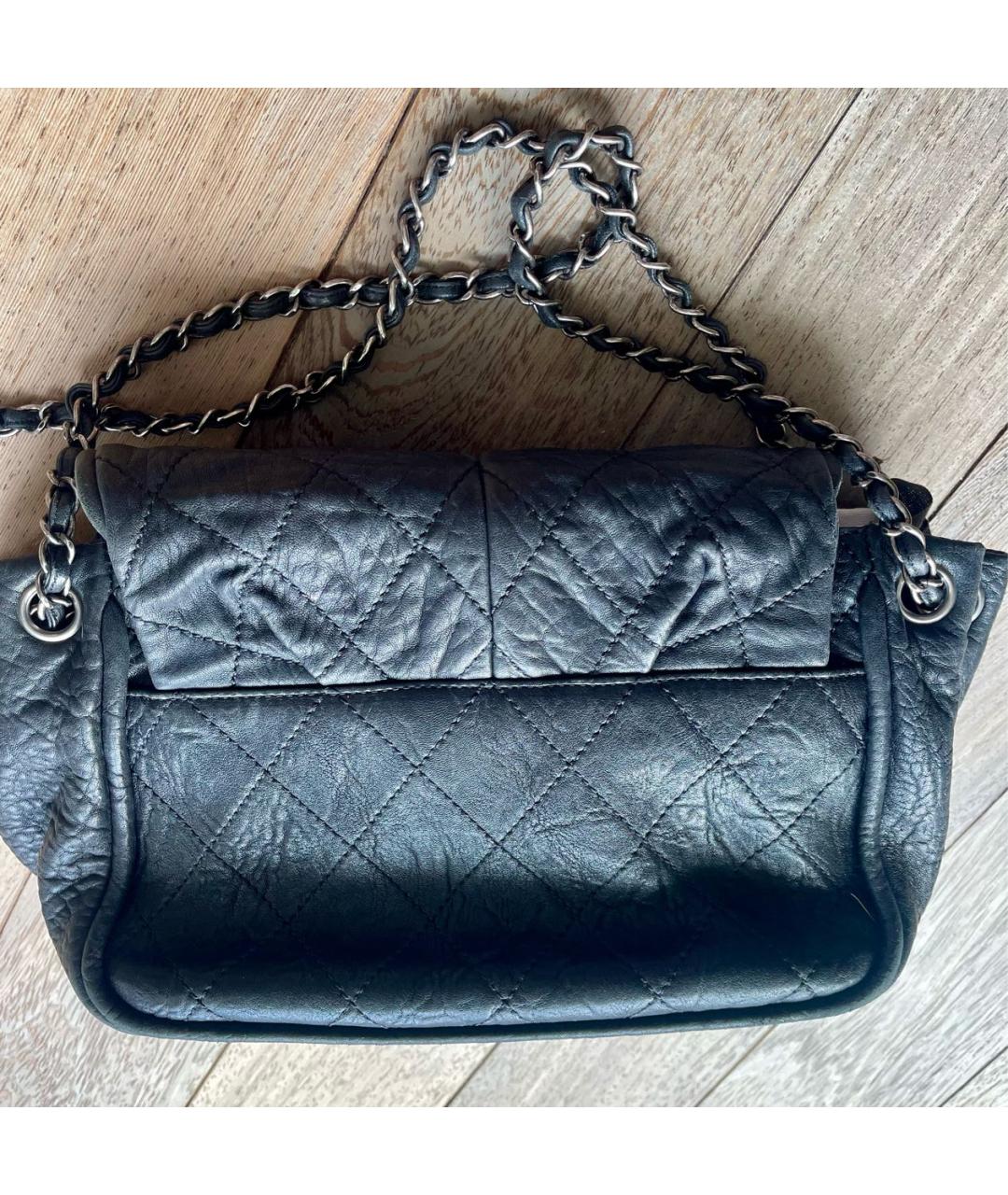 CHANEL Черная кожаная сумка через плечо, фото 2