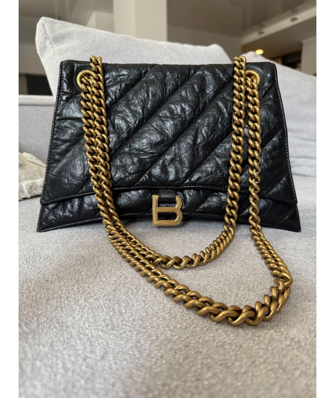 BALENCIAGA Черная кожаная сумка через плечо, фото 1