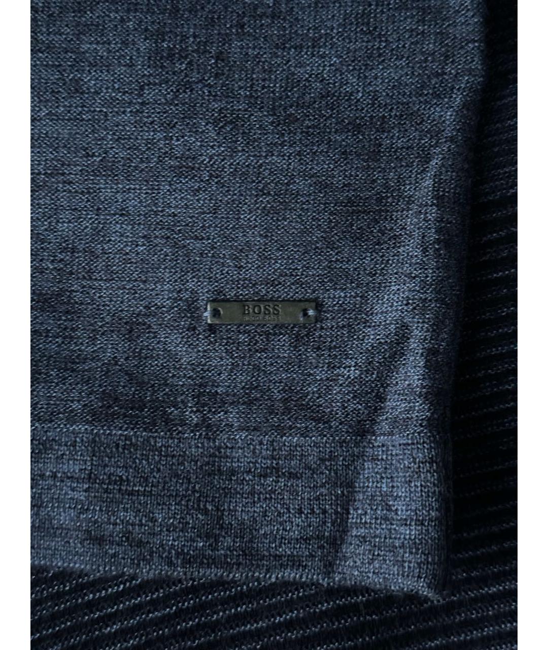 HUGO BOSS Темно-синий шерстяной джемпер / свитер, фото 4