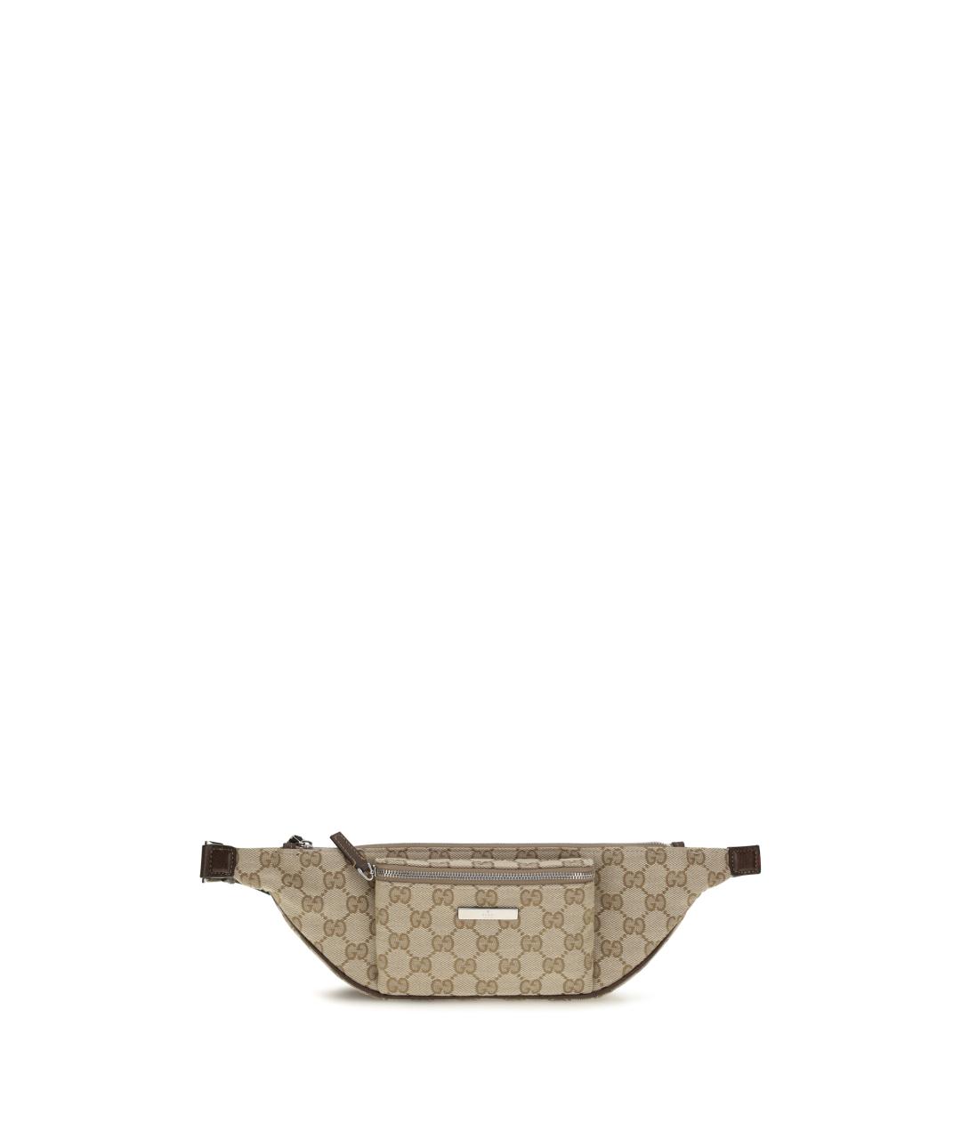 GUCCI Бежевая поясная сумка из канвы, фото 5