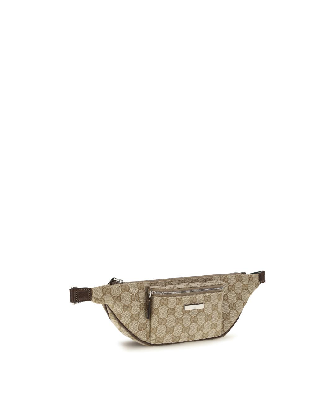GUCCI Бежевая поясная сумка из канвы, фото 2