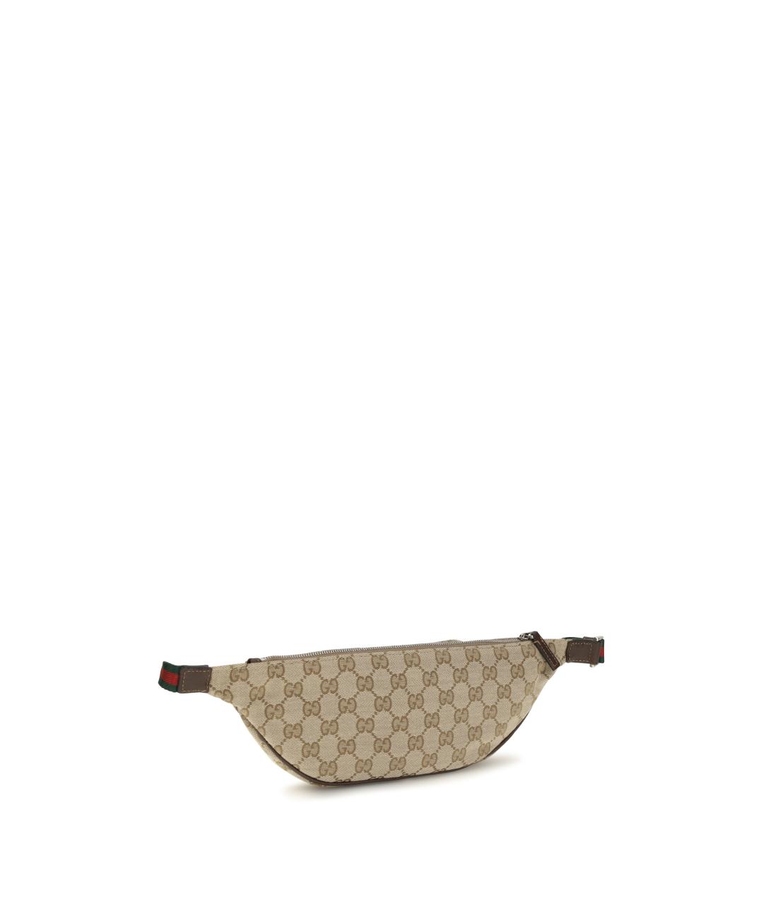 GUCCI Бежевая поясная сумка из канвы, фото 3