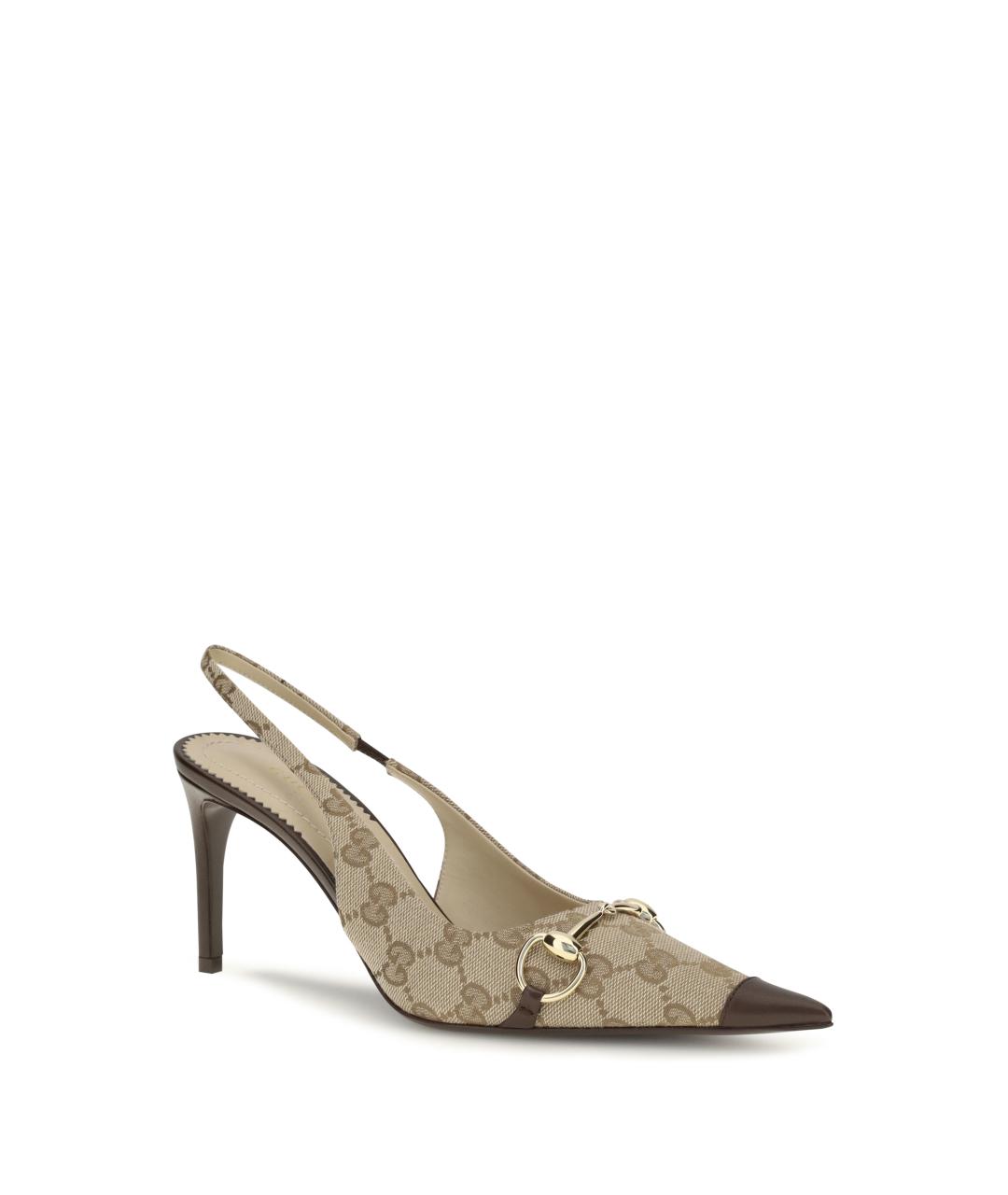 GUCCI Бежевые текстильные туфли, фото 2