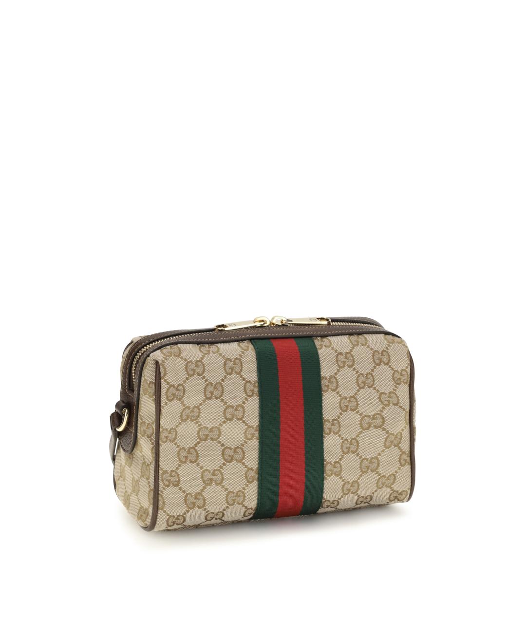 GUCCI Бежевая сумка через плечо из канвы, фото 3