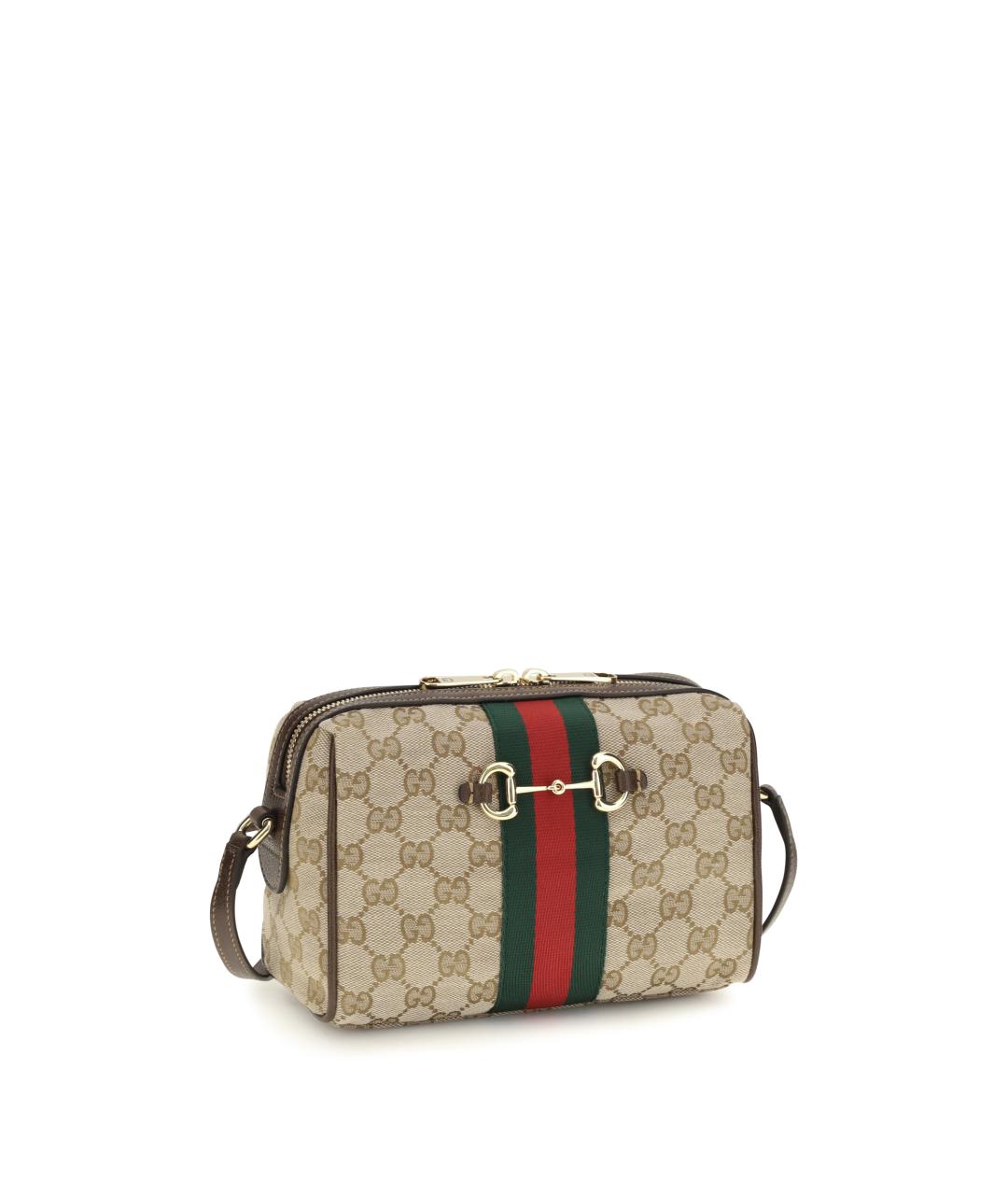 GUCCI Бежевая сумка через плечо из канвы, фото 2