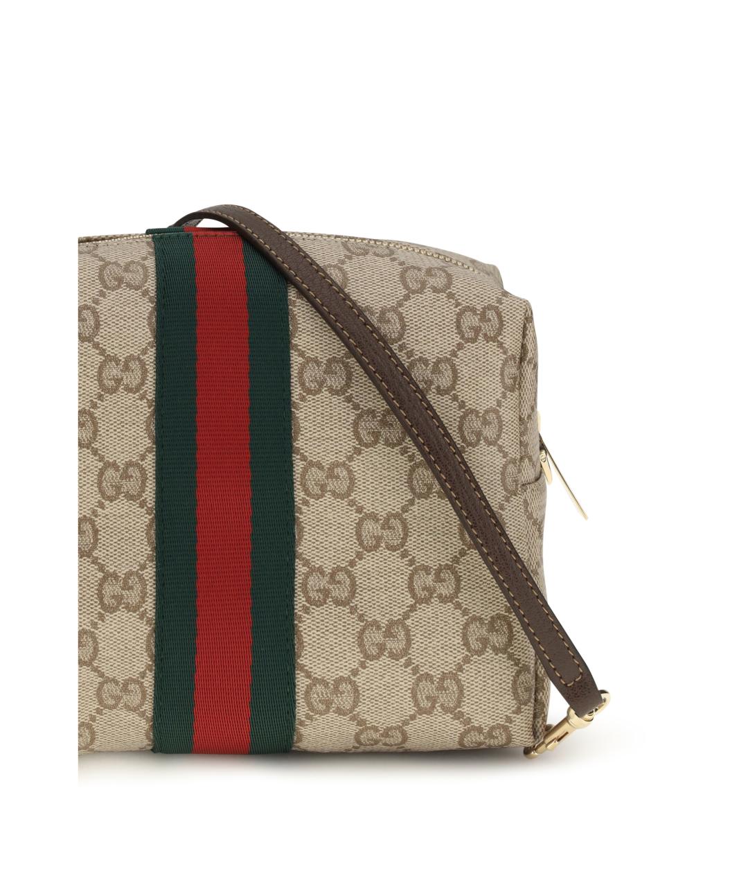 GUCCI Бежевая сумка через плечо из канвы, фото 4