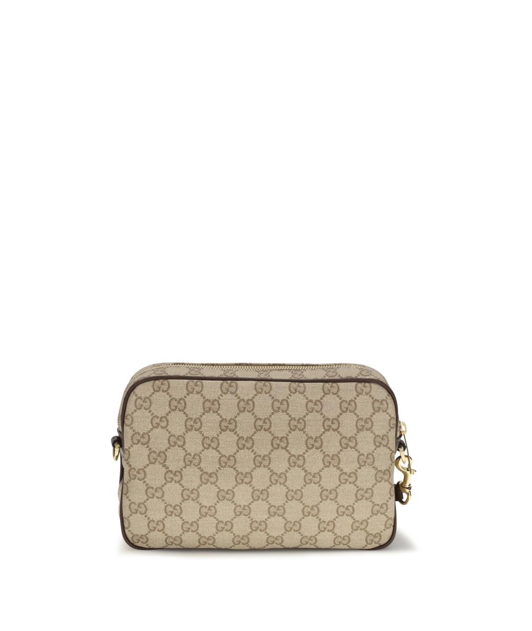 GUCCI Бежевая сумка на плечо из канвы, фото 2
