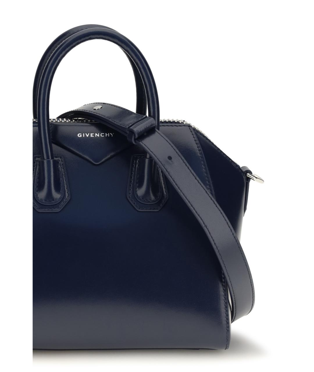 GIVENCHY Синяя кожаная сумка тоут, фото 4