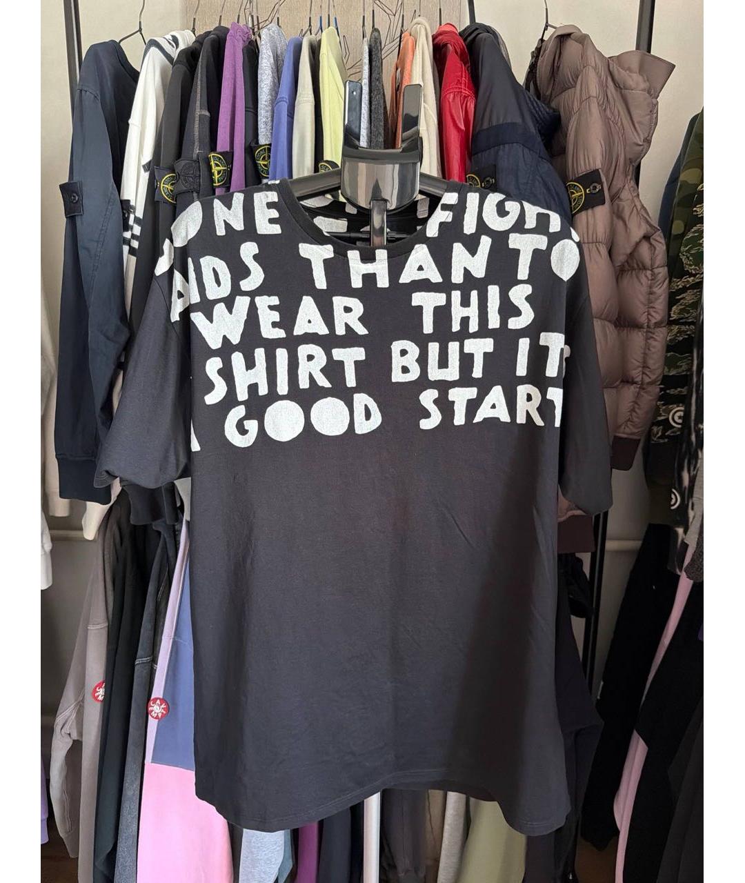 MAISON MARGIELA Черная хлопковая футболка, фото 3
