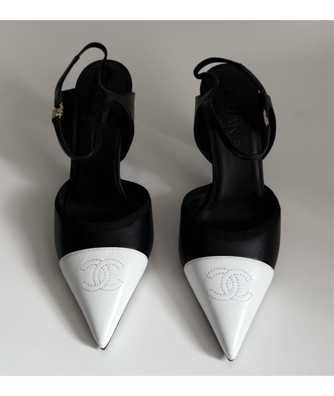 CHANEL Черные кожаные босоножки, фото 2