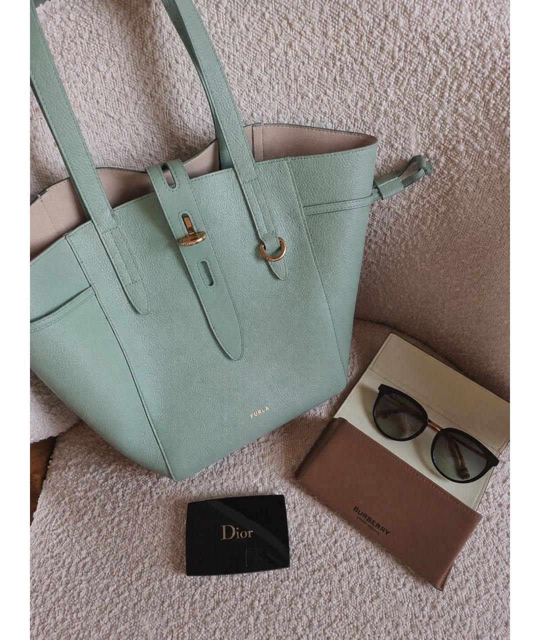 FURLA Зеленая кожаная сумка тоут, фото 6