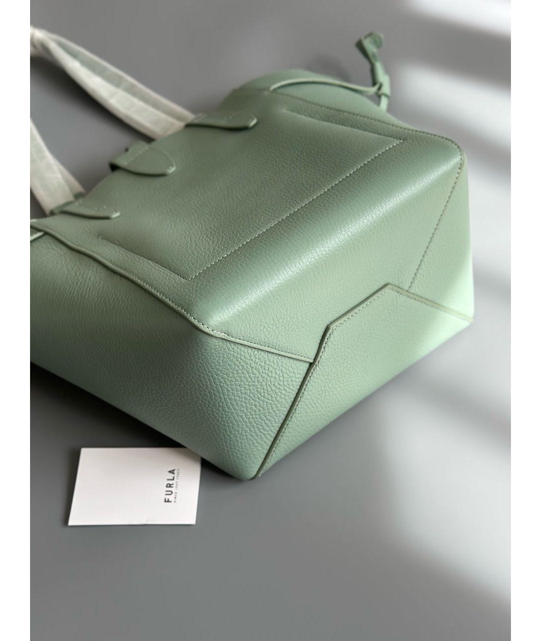 FURLA Зеленая кожаная сумка тоут, фото 5