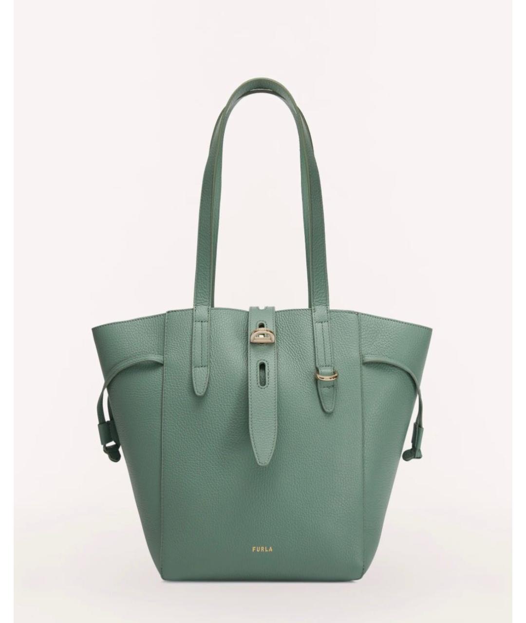 FURLA Зеленая кожаная сумка тоут, фото 7