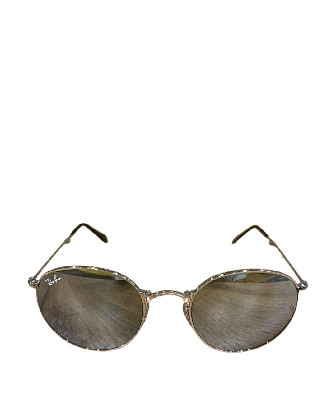 RAY BAN Серебряные металлические солнцезащитные очки, фото 1