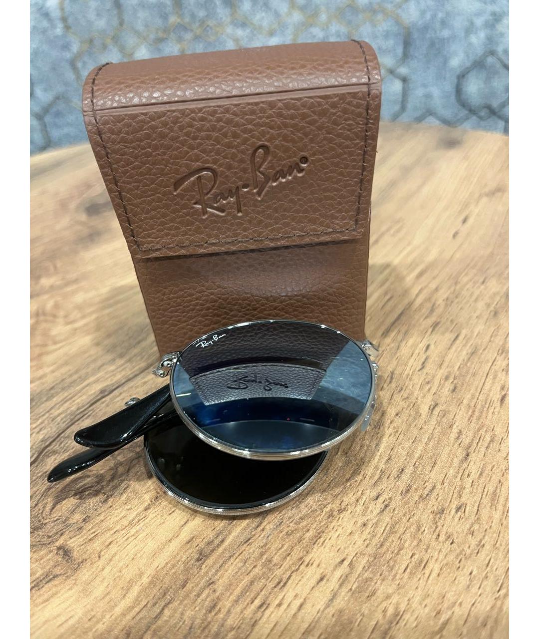 RAY BAN Серебряные металлические солнцезащитные очки, фото 4