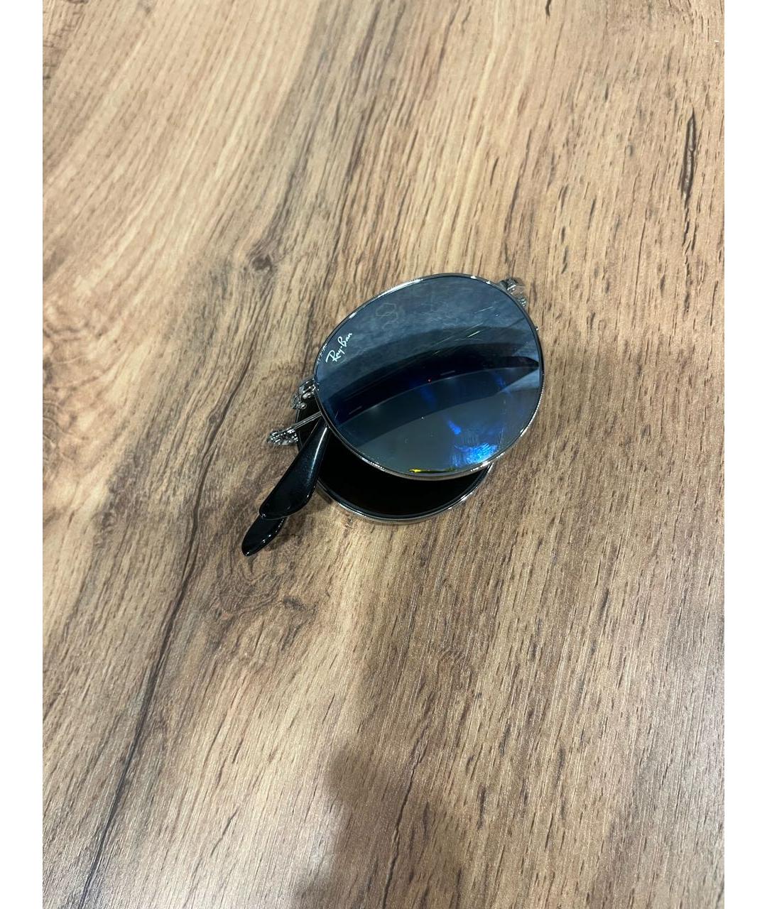 RAY BAN Серебряные металлические солнцезащитные очки, фото 8