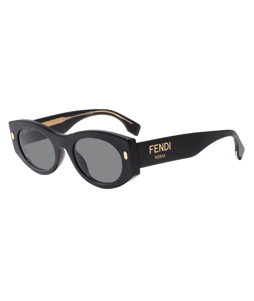 FENDI Черные пластиковые солнцезащитные очки, фото 5