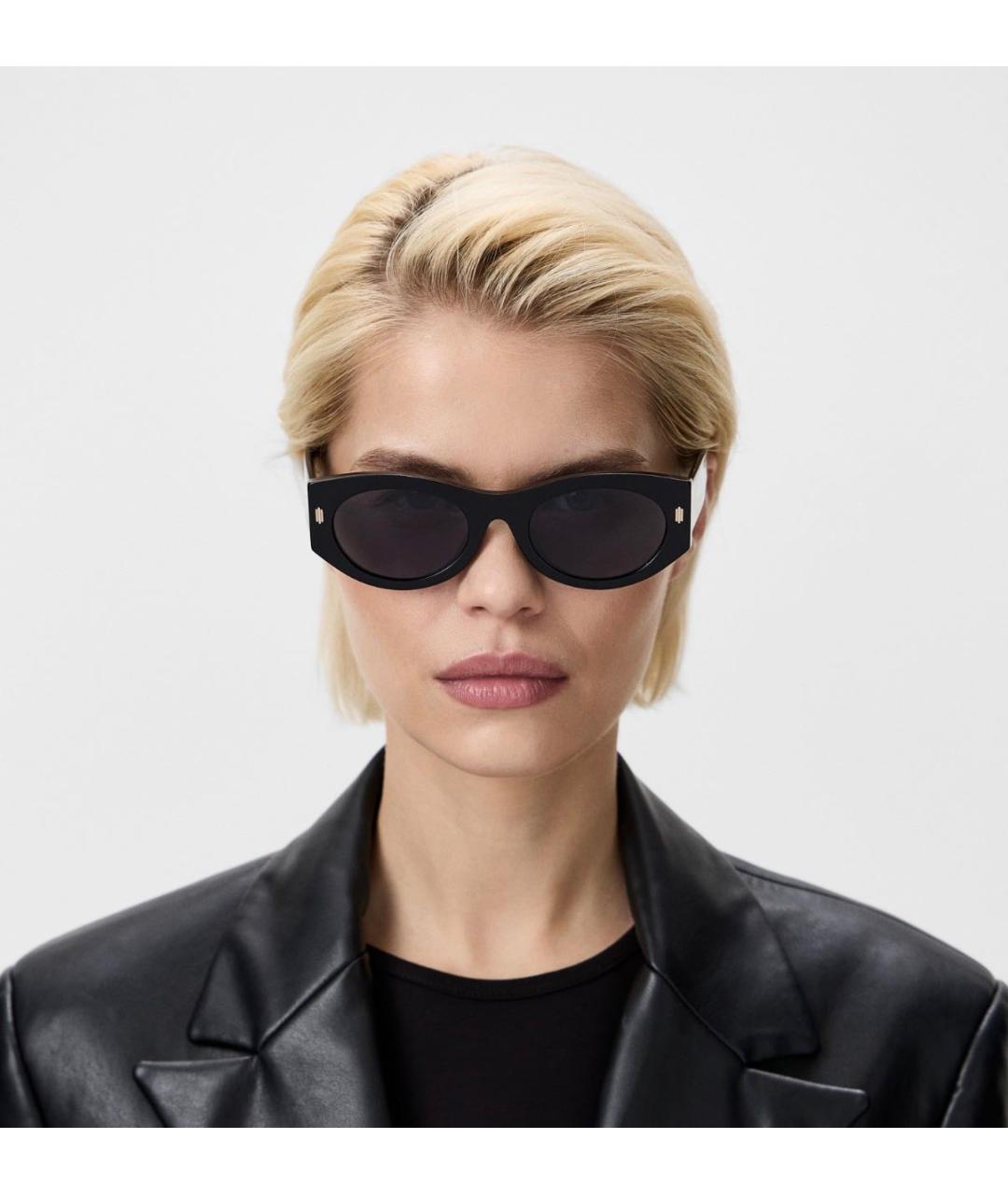 FENDI Черные пластиковые солнцезащитные очки, фото 7