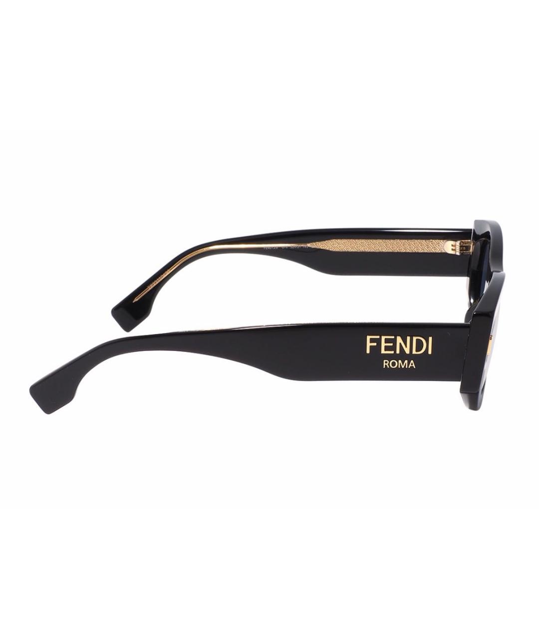 FENDI Черные пластиковые солнцезащитные очки, фото 4