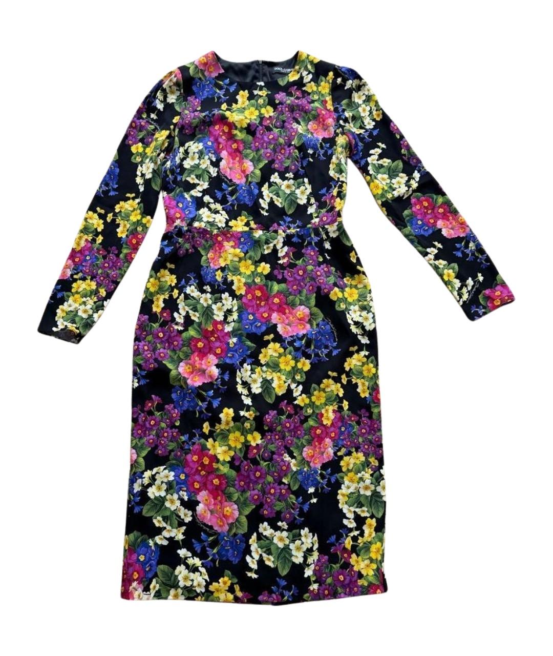 DOLCE&GABBANA Мульти шелковое повседневное платье, фото 9
