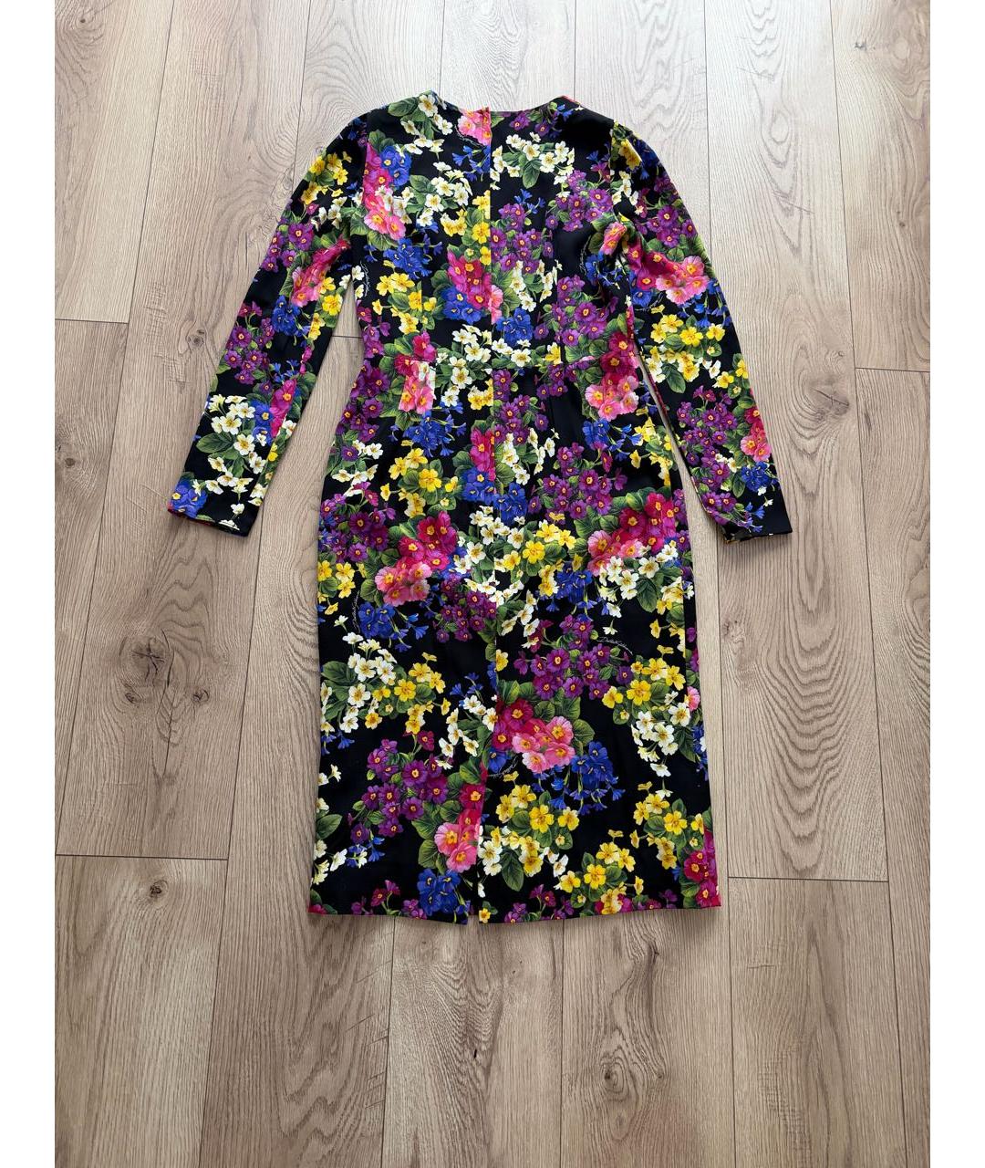 DOLCE&GABBANA Мульти шелковое повседневное платье, фото 7