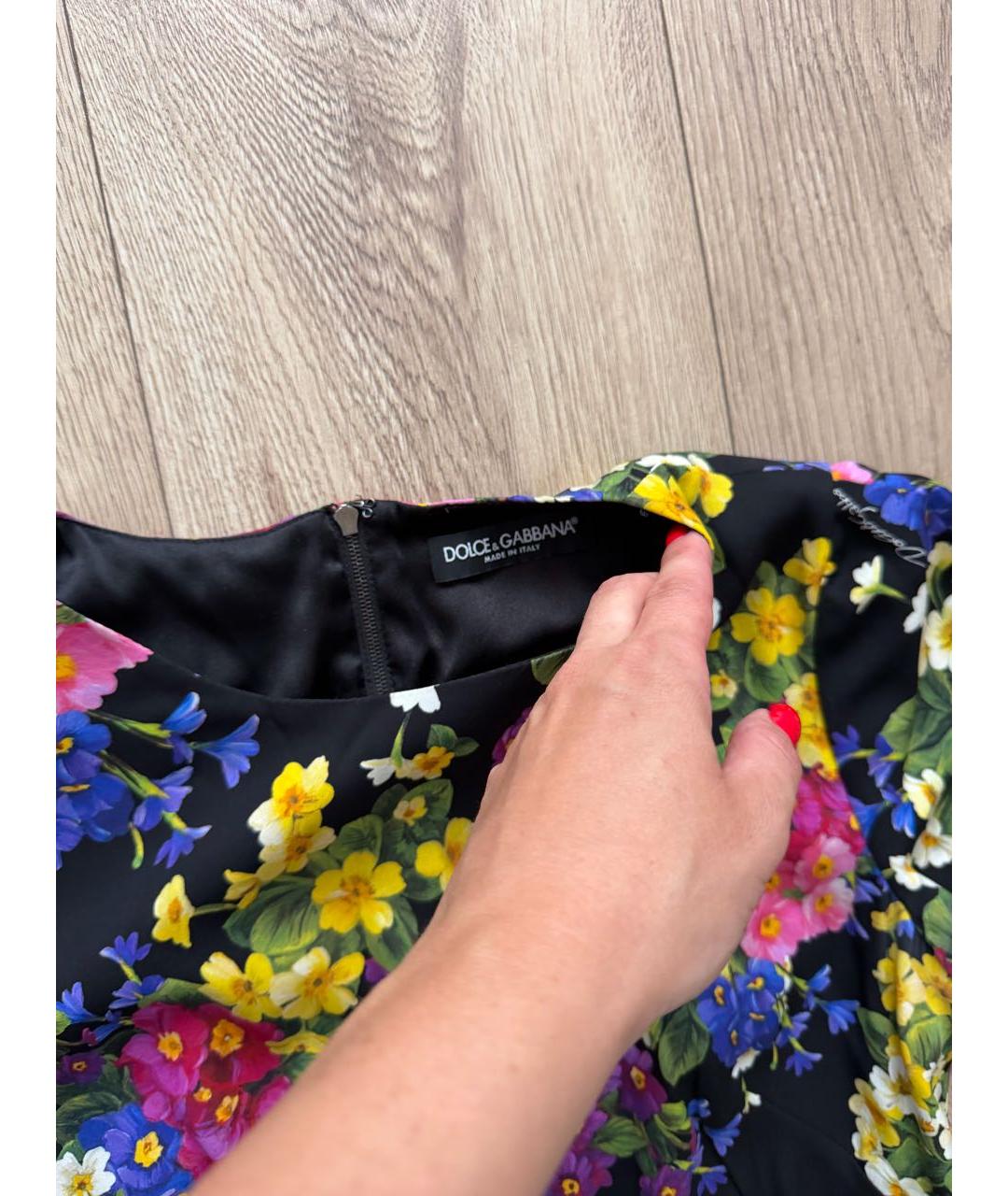 DOLCE&GABBANA Мульти шелковое повседневное платье, фото 2