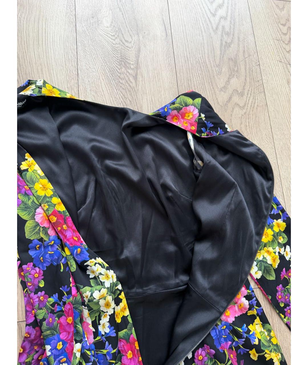 DOLCE&GABBANA Мульти шелковое повседневное платье, фото 4