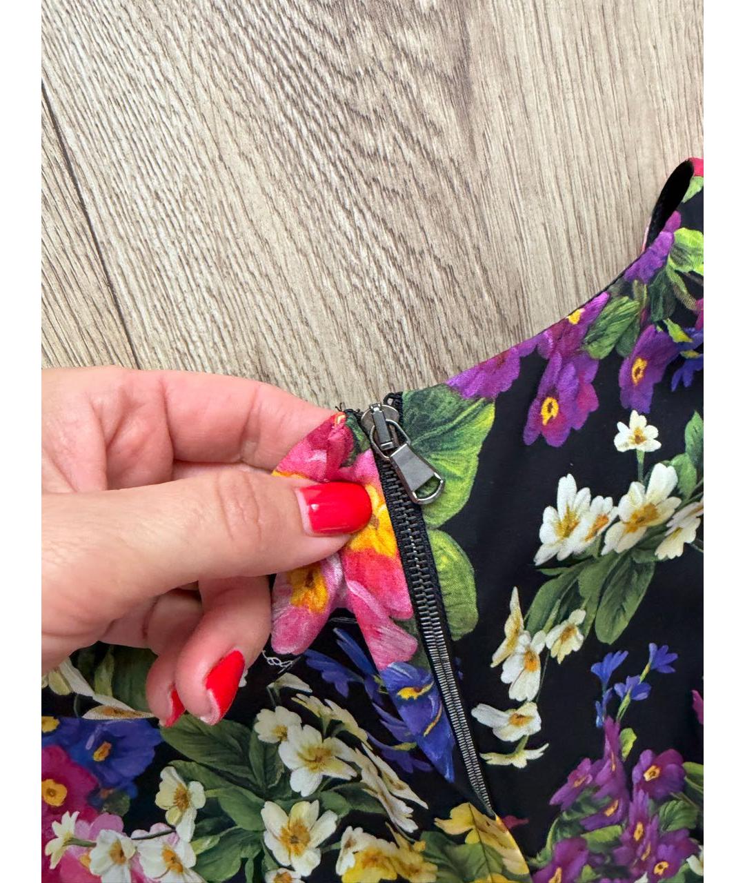 DOLCE&GABBANA Мульти шелковое повседневное платье, фото 5