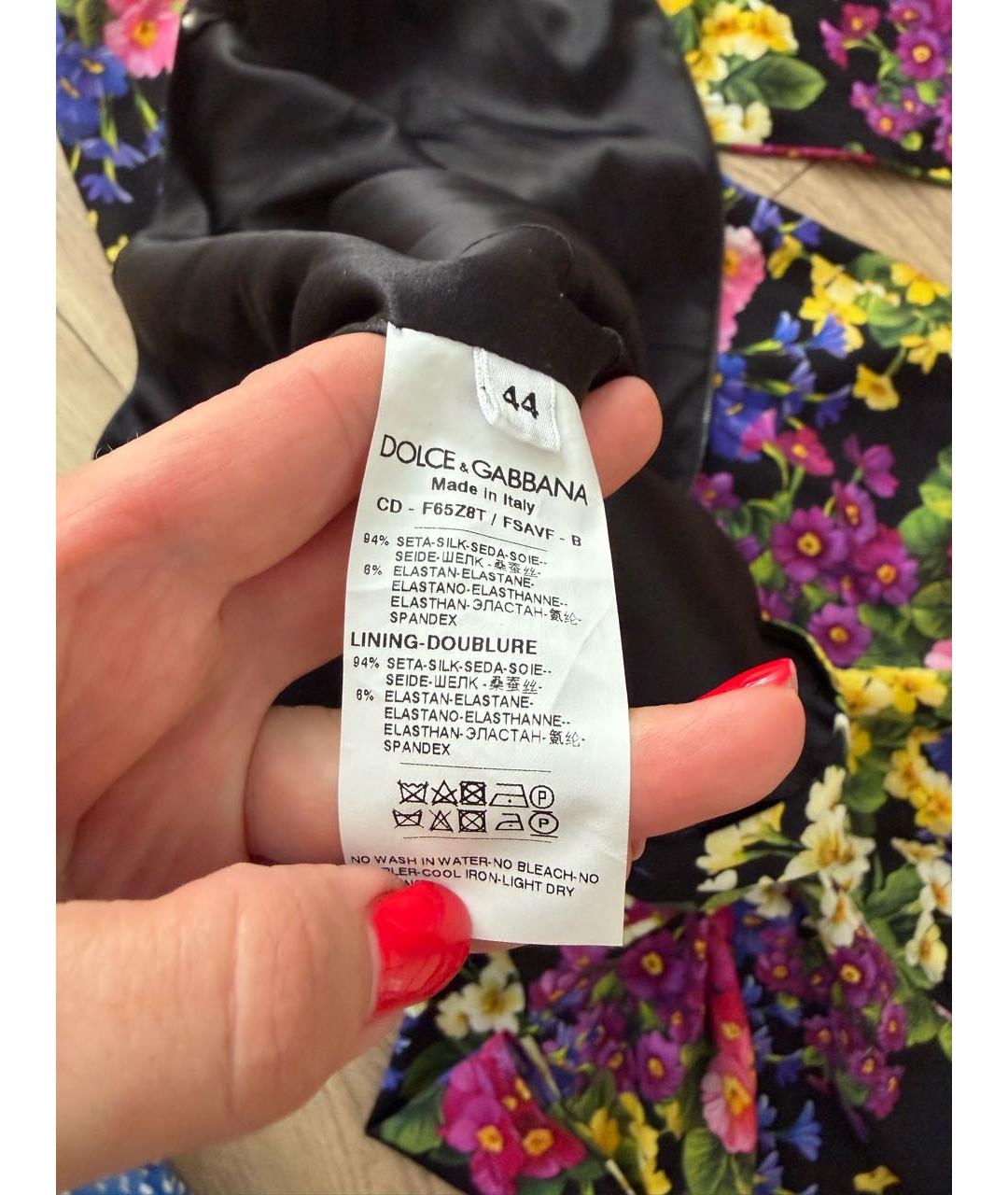 DOLCE&GABBANA Мульти шелковое повседневное платье, фото 6