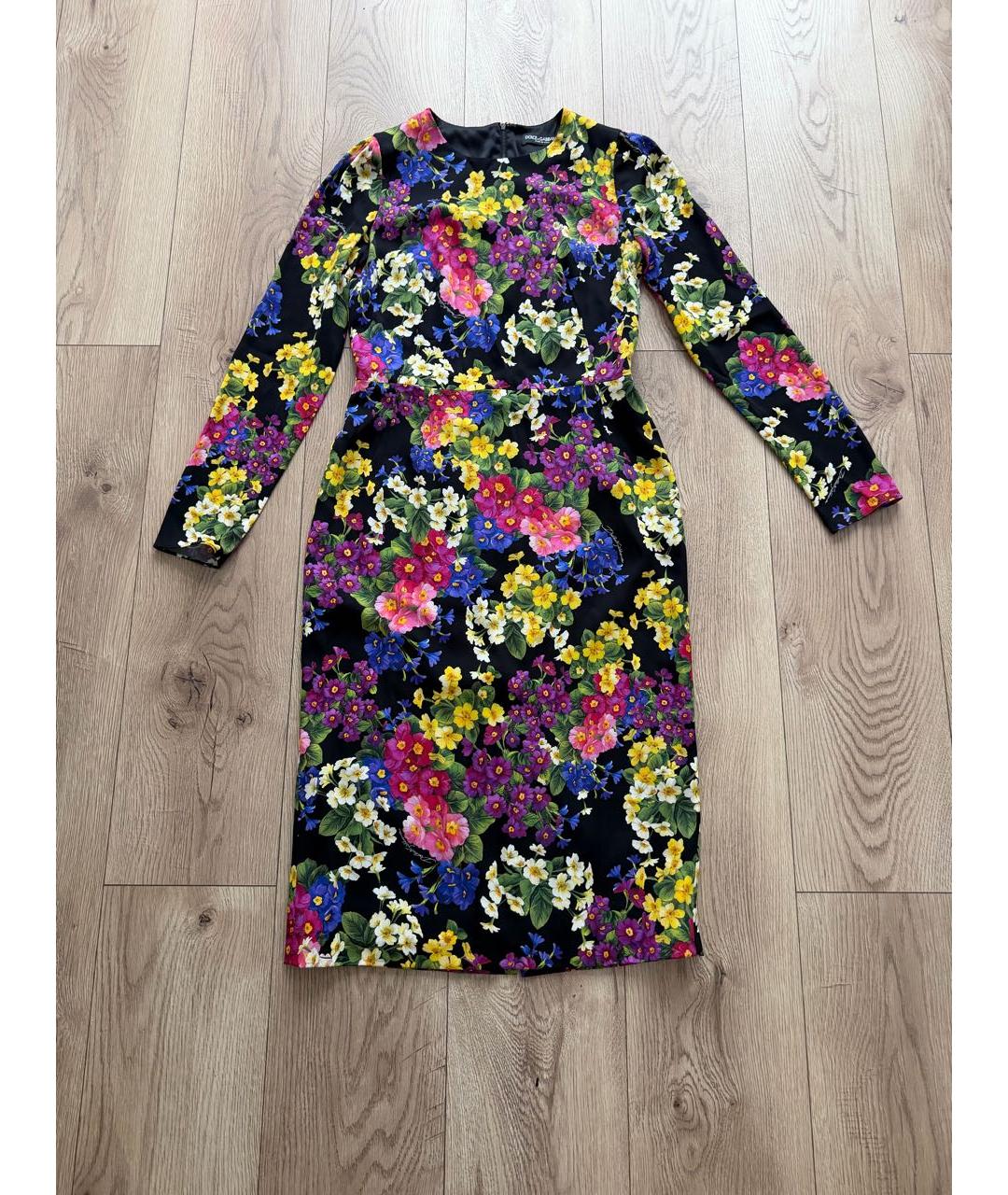 DOLCE&GABBANA Мульти шелковое повседневное платье, фото 8