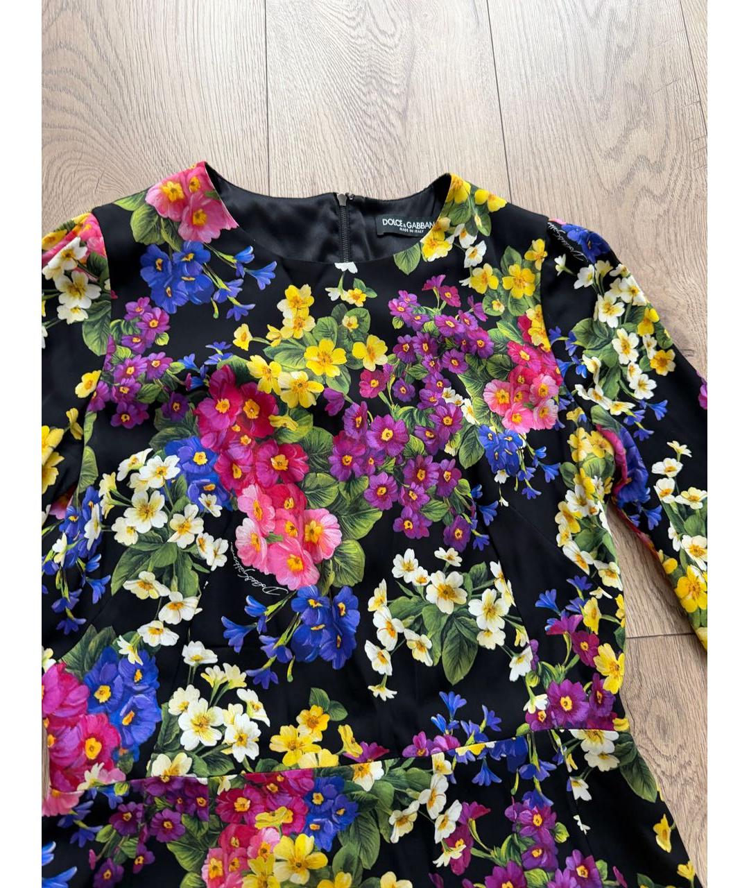 DOLCE&GABBANA Мульти шелковое повседневное платье, фото 3