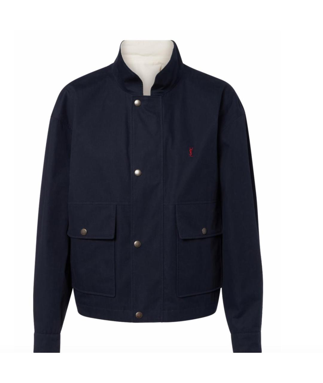 SAINT LAURENT Синяя хлопковая куртка, фото 1