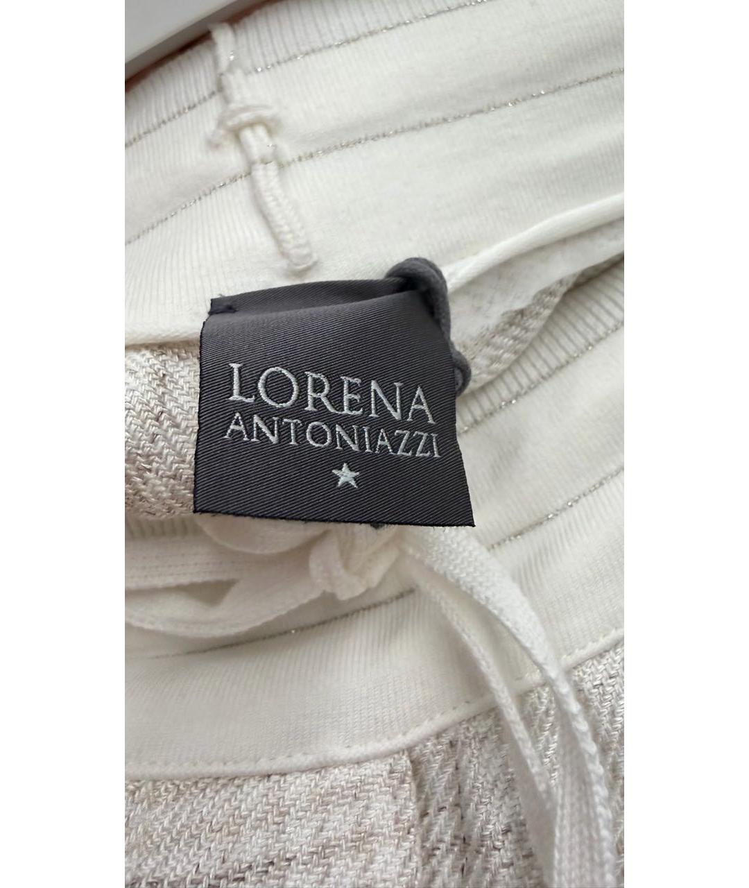 LORENA ANTONIAZZI Бежевые льняные прямые брюки, фото 4