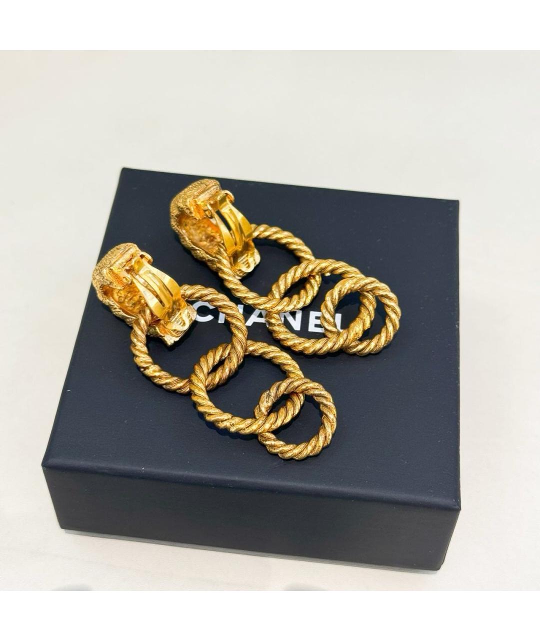 CHANEL Золотые серьги, фото 2
