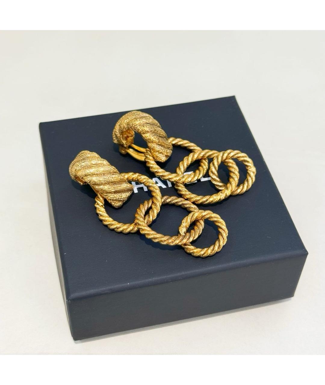 CHANEL Золотые серьги, фото 4