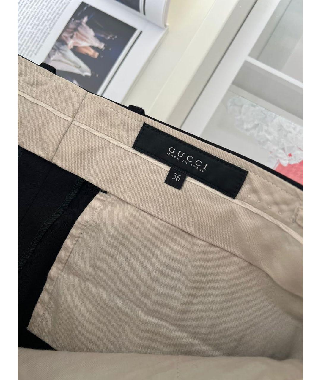 GUCCI Черные прямые брюки, фото 3