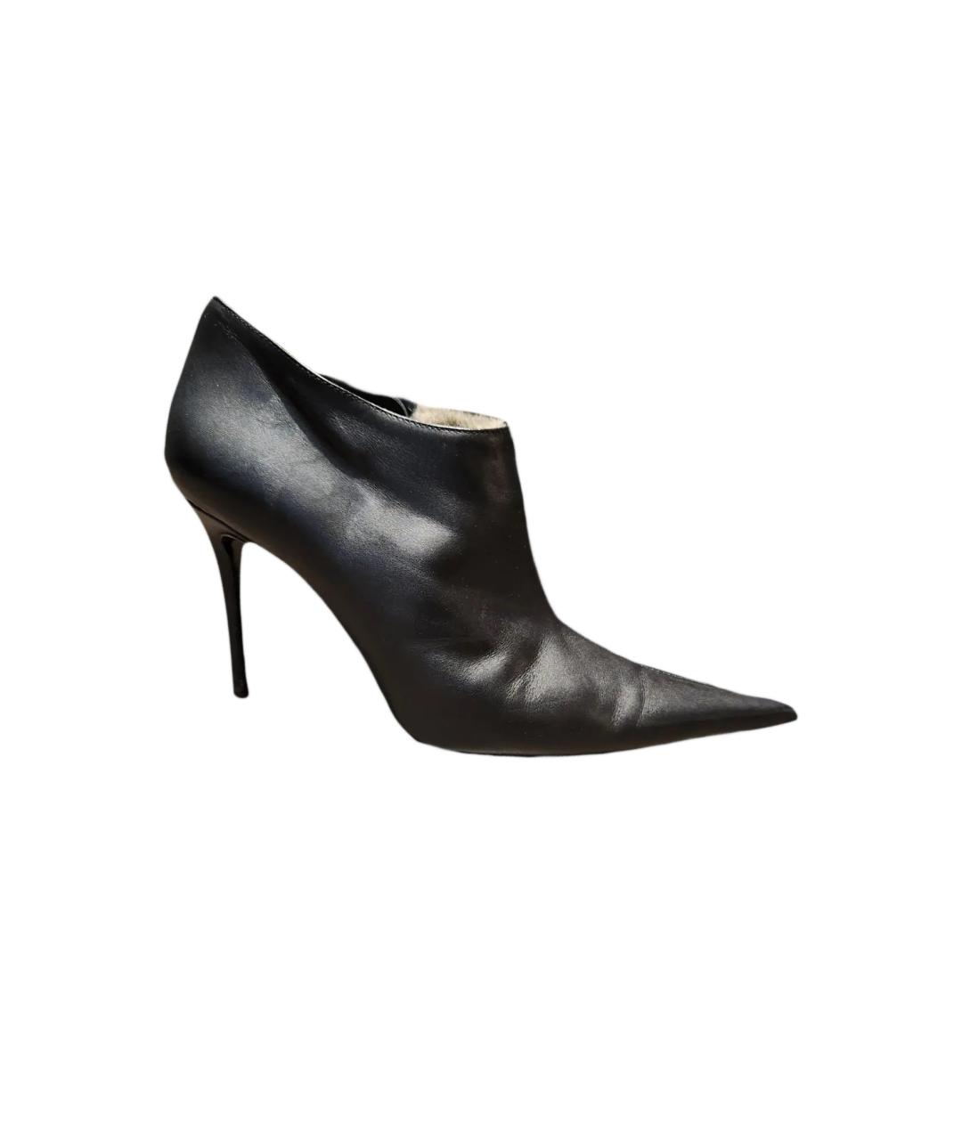 POLLINI Черные кожаные ботильоны, фото 6