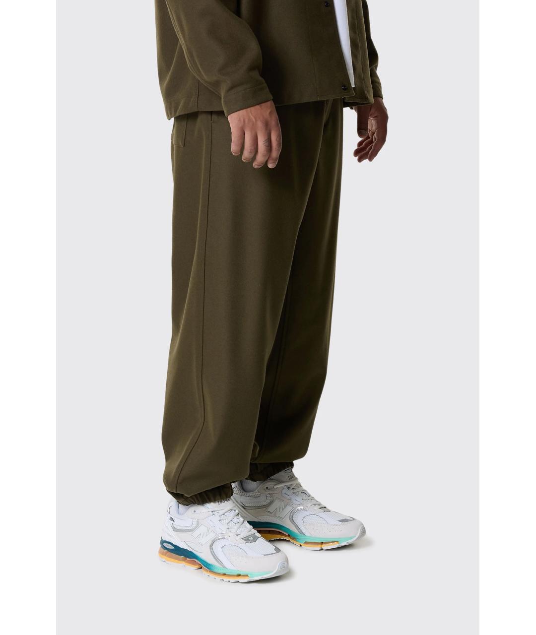 STONE ISLAND Хаки шерстяные повседневные брюки, фото 3