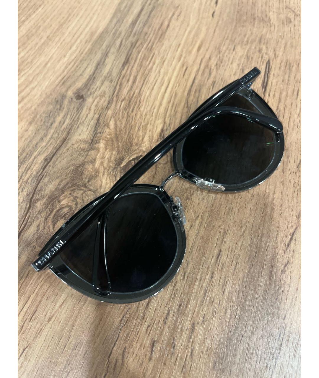 CHANEL Черные металлические солнцезащитные очки, фото 4