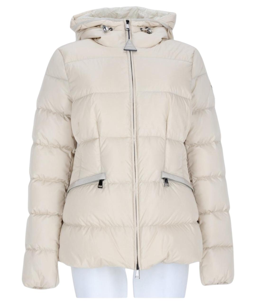 MONCLER Бежевый полиамидовый пуховик, фото 1