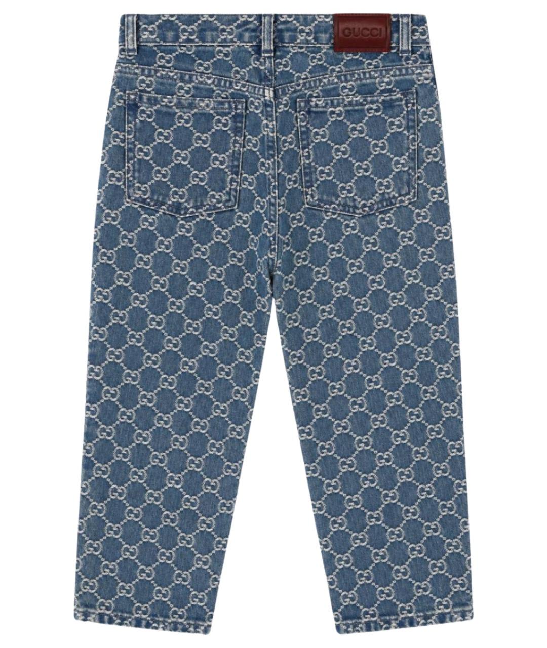 GUCCI Синие хлопковые детские джинсы, фото 2