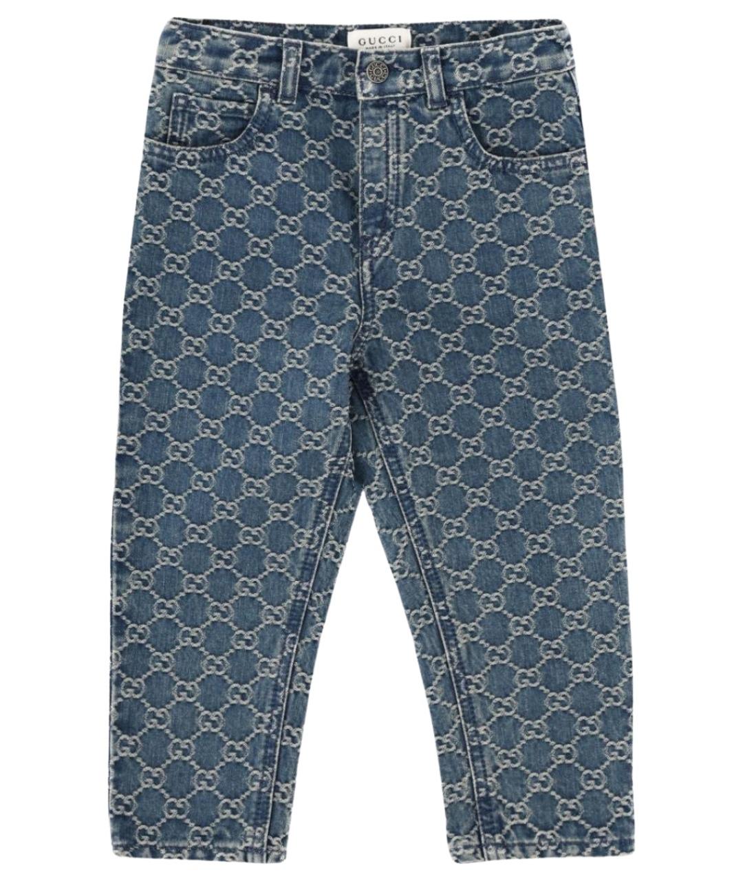 GUCCI Синие хлопковые детские джинсы, фото 1