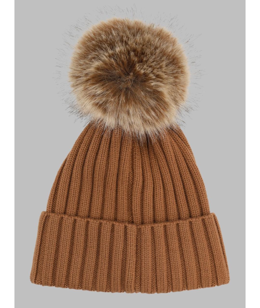 MONCLER Коричневая шапка, фото 2