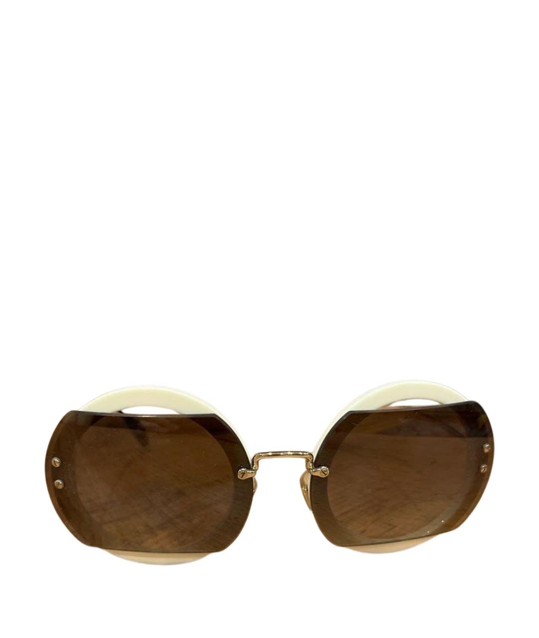 MIU MIU Белые пластиковые солнцезащитные очки, фото 1