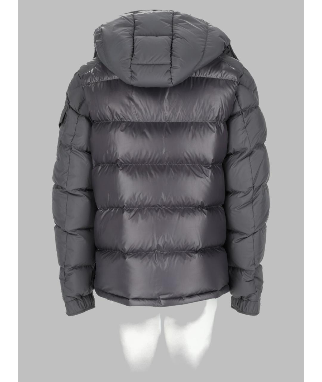 MONCLER Серый полиэстеровый пуховик, фото 3