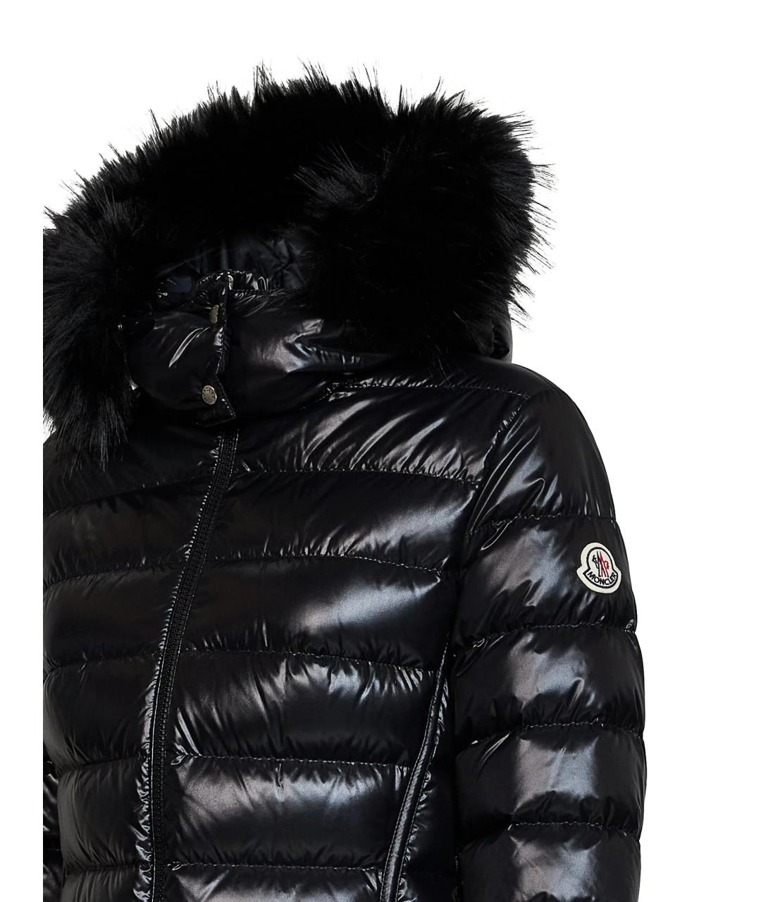 MONCLER Черный полиамидовый пуховик, фото 3