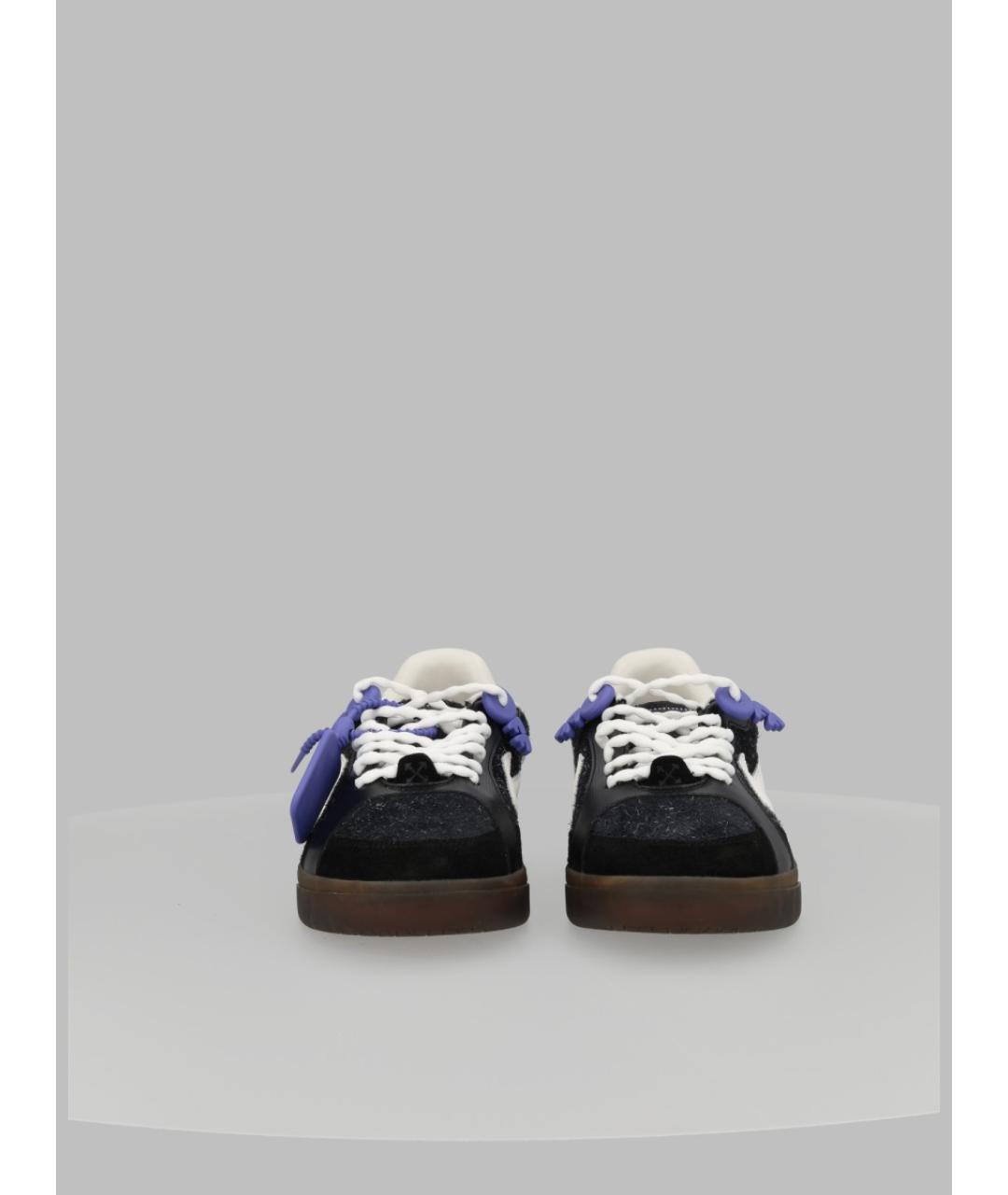 OFF-WHITE Черные текстильные низкие кроссовки / кеды, фото 2