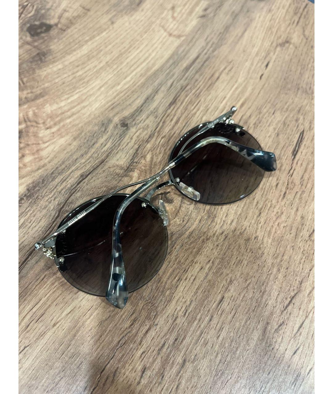 MIU MIU Серые пластиковые солнцезащитные очки, фото 4