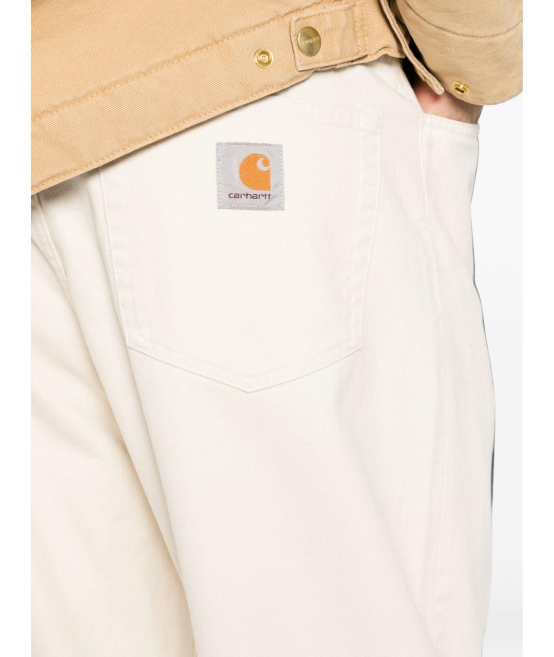 CARHARTT WIP Бежевые хлопковые повседневные брюки, фото 4